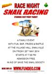 snail race night poster Fundeo snail racing poster