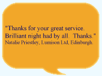 testimonial: Corporate entertainment, corporate events