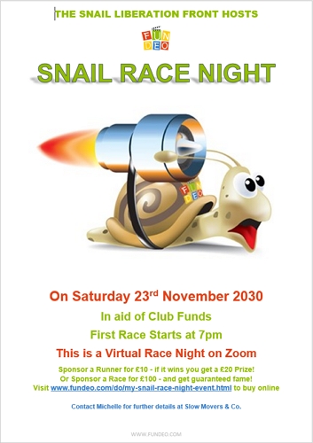 Snail race night poster download